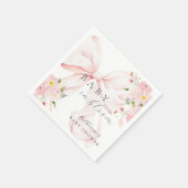 Serviette En Papier Bébé en fleur rose bow (Coin)