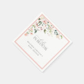 Serviette En Papier Bébé En Fleur Rose Fille Aquarelle Douche (Coin)