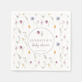 Serviette En Papier Bébé en fleur violet baby shower serviettes en pap (Devant)