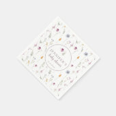 Serviette En Papier Bébé en fleur violet baby shower serviettes en pap (Coin)