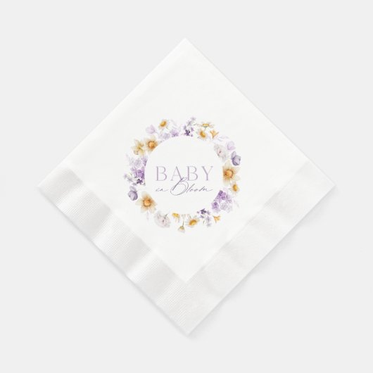 Serviette En Papier Bébé en fleurs (Coin)
