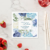 Serviette En Papier Bébé en fleurs aquarelle baby shower bleu fleuri (En situation)