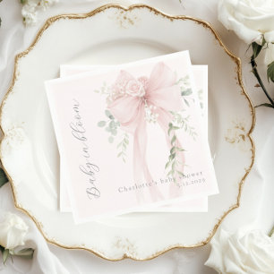 Serviette En Papier Bébé en fleurs Baby Shower à l'arc bow fantaisiste
