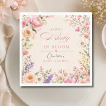 Bébé en fleurs Baby Shower aquarelle