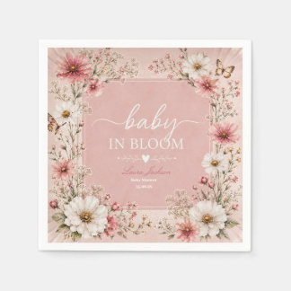 Serviette En Papier Bébé en fleurs Baby Shower Fleur des champs