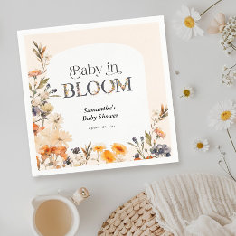 Serviette En Papier Bébé en fleurs élégante aquarelle fleurs sauvages