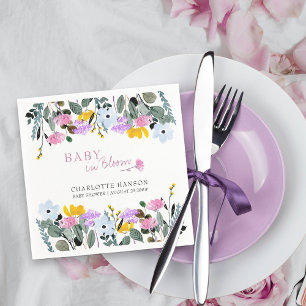 Serviette En Papier Bébé en fleurs Prairie de jolies fleurs sauvages