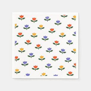 Serviette En Papier Bébé en fleurs Tulipe Baby Shower Moderne Tendance