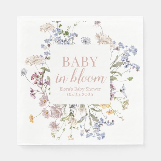 Serviette En Papier Bébé en papier fleur Napkin (Devant)