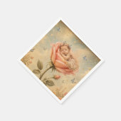 Serviette En Papier Bébé endormi rose rose (Coin)