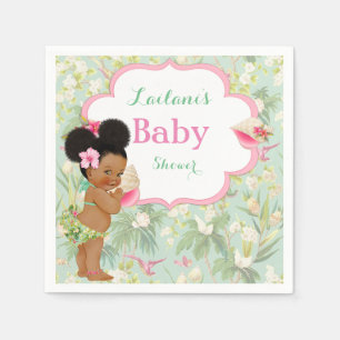 Serviette En Papier Bébé Fille Bikini Tropical Luau Hawaïen Puffs