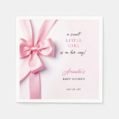 Serviette En Papier Bébé Fille Douce avec Ruban Rose (Devant)