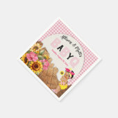 Serviette En Papier Bébé Fille Douche Fleurs de soleil rose Bébé Q Bar (Coin)