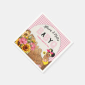 Serviette En Papier Bébé Fille Douche Fleurs de soleil rose Bébé Q Bar (Coin)