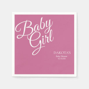 Serviette En Papier Bébé Fille Dusty Rose Baby Shower
