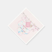 Serviette En Papier Bébé Fille Ligne De Vêtements En Rose (Coin)