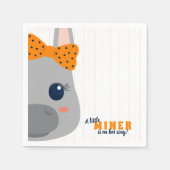 Serviette En Papier Bébé Fille Orange Baby shower âne (Devant)