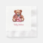 Serviette En Papier Bébé Fille Ours de Rêve (Devant)