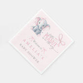 Serviette En Papier Bébé Fille Shower à l'Éléphant Rose (Coin)