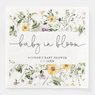 Serviette En Papier Bébé fleur sauvage en Fleur baby shower floral pri