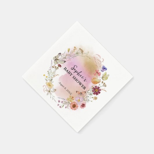 Serviette En Papier Bébé fleur sauvage En Fleur Cocktail (Coin)