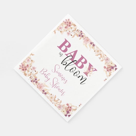 Serviette En Papier Bébé fleur sauvage en fleurs serviettes (Coin)