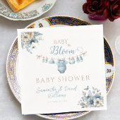 Serviette En Papier Bébé Floral En Fleur Bleu Bébé Garçon Douche