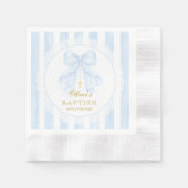 Serviette En Papier Bébé Garçon Arc-en-ciel Bleu Baptême (Devant)