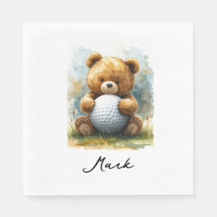 Serviette En Papier Bébé garçon de golf sur green de putting