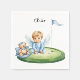 Serviette En Papier Bébé garçon de golf sur le green de putting