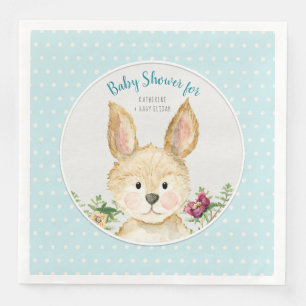 Serviette En Papier Bébé Garçon Douche Bois Animaux Fermes Lapin Lapin