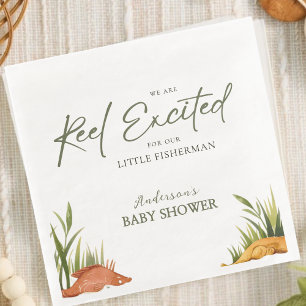 Serviette En Papier Bébé garçon pêcheur tout excité