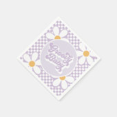 Serviette En Papier Bébé Groovy Violet Daisy Damier (Coin)