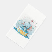 Serviette en papier bébé heureux éléphant bleu (Coin)