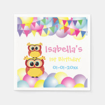 Bébé hibou Fête d'anniversaire pour enfants
