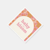 Serviette En Papier Bébé hippie rose Super rétro en fleur | Boho (Coin)