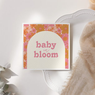 Serviette En Papier Bébé hippie rose Super rétro en fleur   Boho