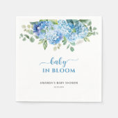 Serviette En Papier Bébé Hydrangea Bleue Fleurie Baby Shower (Devant)