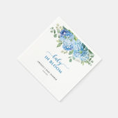 Serviette En Papier Bébé Hydrangea Bleue Fleurie Baby Shower (Coin)