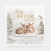 Serviette En Papier Bébé il fait froid à l'extérieur du Baby shower au (Devant)