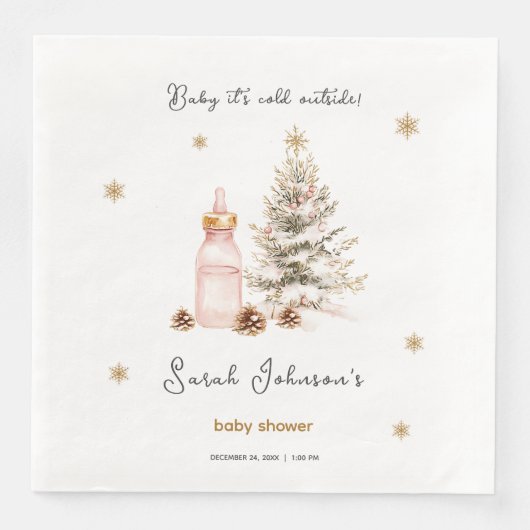 Serviette En Papier Bébé il fait froid à l'extérieur du Baby shower d' (Devant)