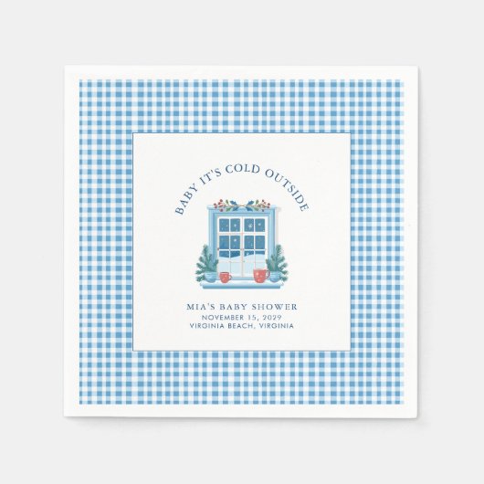 Serviette En Papier Bébé Il fait froid à l'extérieur du Baby shower d' (Devant)