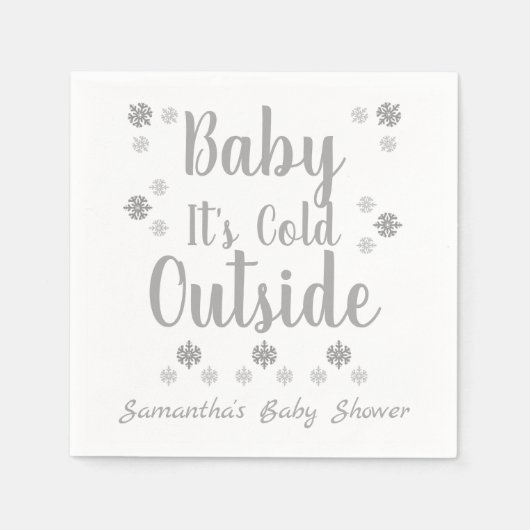 Serviette En Papier Bébé Il fait froid dehors (Devant)