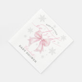 Serviette En Papier Bébé il fait froid dehors Arc rose Hiver Baby Show (Coin)