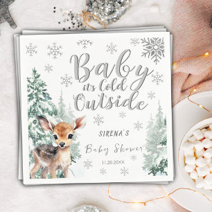 Serviette En Papier Bébé il fait froid dehors Baby shower de faune h