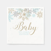 Serviette En Papier Bébé Il fait froid dehors Baby shower de flocons d (Devant)