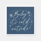 Serviette En Papier Bébé Il fait froid dehors Baby shower de flocons d (Devant)