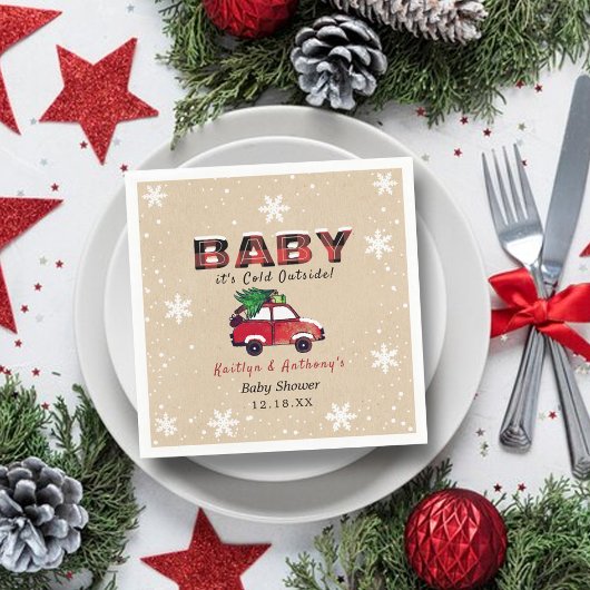 Serviette En Papier Bébé Il fait froid dehors | Baby shower de Noël