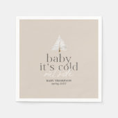 Serviette En Papier Bébé Il fait froid dehors Baby shower de Taupe Neu (Devant)