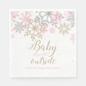 Serviette En Papier Bébé il fait froid dehors Baptême de bébé flocon d (Devant)